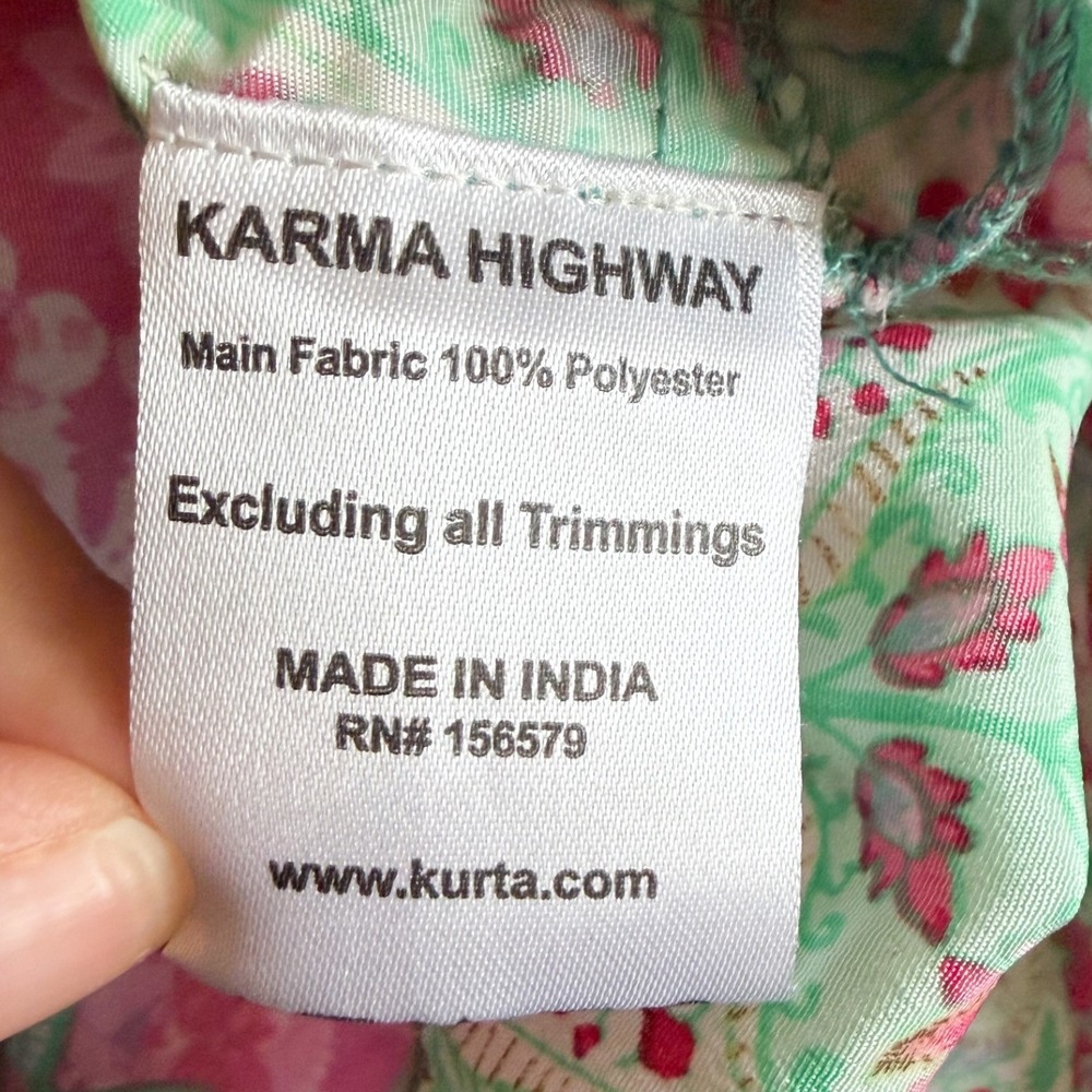 Karma Highway Pink Green Mandala Print Halter Mini Dress Boho Beach One Size - Picture 2 of 4
